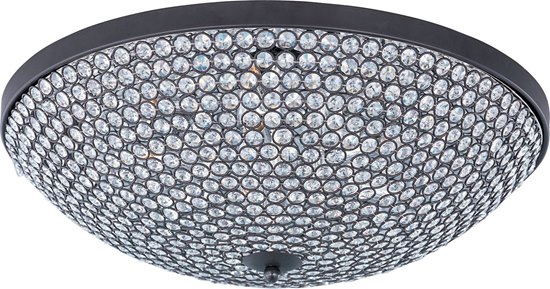 Foto para 40W Glimmer 9-Light Flush Mount BZ Beveled Crystal Glass G9 Xenon 