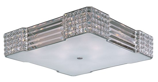 Foto para 40W Manhattan 8- Light Flush Mount PC Beveled Crystal G9 