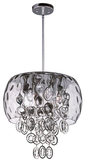 Foto para 40W Ripple 6-Light Pendant PN Water Glass G9 Xenon (OA HT 62.5")