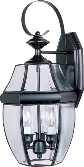 Foto para 40W South Park 3-Light Outdoor Wall Lantern BU Clear Glass CA Incandescent 72" Chain