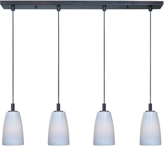 Foto para 50W Carte 4-Light Pendant BZ White Ripple G9 (OA HT 24"-60")