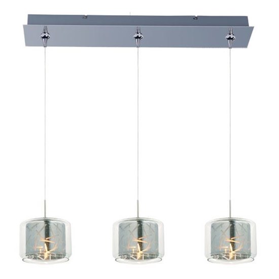 Foto para 50W Confetti 3-Light RapidJack Pendant and Canopy PC Clear/Mirror Glass 12V GY6.35 T4 Xenon (OA HT 10.5"-130.5") (CAN 24.25"x4.5"x2.5")