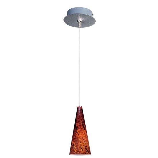 Foto para 50W Lava 1-Light RapidJack Pendant and Canopy SN Amber Lava Glass 12V GY6.35 T4 Xenon (OA HT 12.25"-131.25") (CAN 5.75"x1.25")