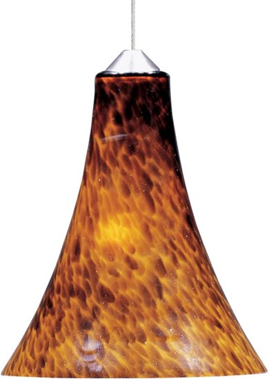 Foto para 50W Leopard 1-Light RapidJack Pendant SN Amber Leopard Glass 12V GY6.35 T4 Xenon 