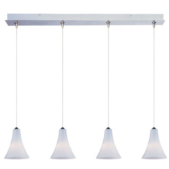 Foto para 50W Leopard 4-Light RapidJack Pendant and Canopy SN White Leopard Glass 12V GY6.35 T4 Xenon (OA HT 9.75"-129.75") (CAN 34.5"x4.5"x2.25")