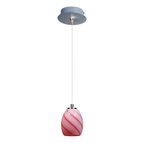 Foto para 50W Swirl 1-Light RapidJack Pendant and Canopy SN Tangerine Swirl Glass 12V GY6.35 T4 Xenon (OA HT 9.75"-128.75") (CAN 5.75"x1.25")