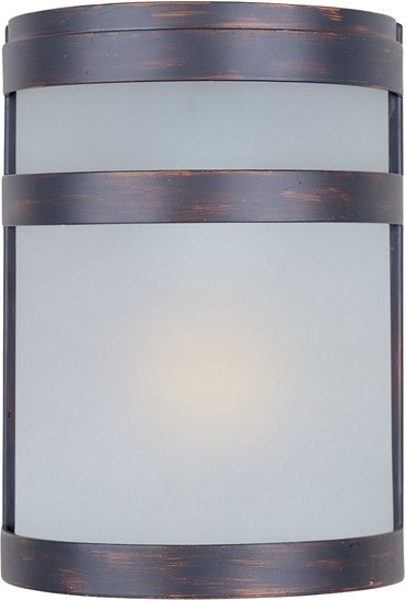 Foto para 60W Arc 1-Light Outdoor Wall Lantern OI Frosted Glass MB Incandescent 