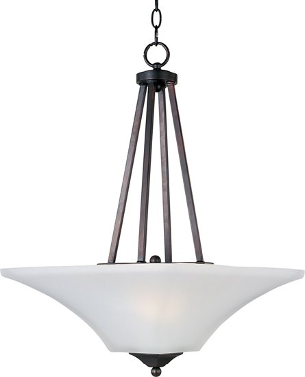 Foto para 60W Aurora 2-Light Invert Bowl Pendant OI Frosted Glass MB Incandescent 36" Chain