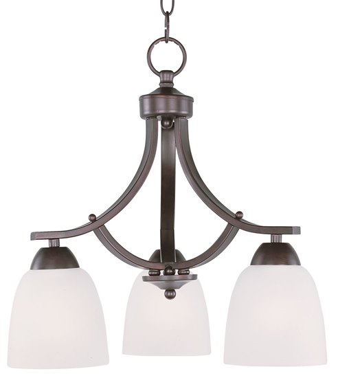 Foto para 60W Axis 3-Light Chandelier OI Frosted GLASS MB Incandescent 