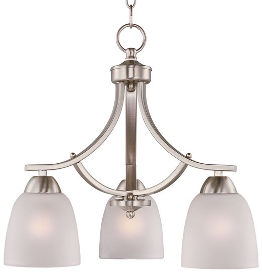 Foto para 60W Axis 3-Light Chandelier SN Frosted Glass MB Incandescent 