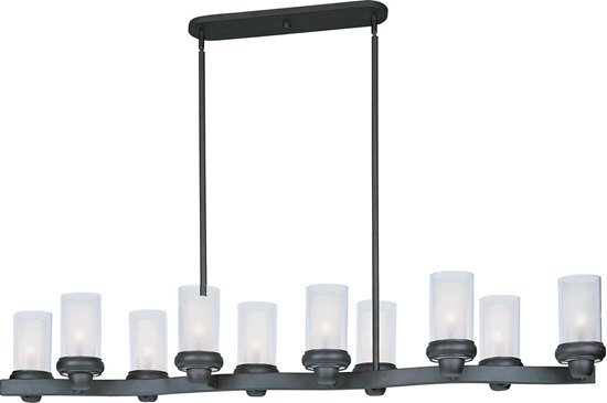 Foto para 60W Bayview 10-Light Chandelier BZ Clear/Frosted Glass G9 Frost Xenon (OA HT 47")