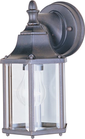 Foto para 60W Builder Cast 1-Light Outdoor Wall Lantern EB Clear Glass MB Incandescent 5.5"x10" 6-Min