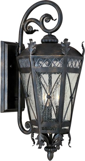 Foto para 60W Canterbury 3-Light Outdoor Wall Lantern AT Seedy Glass CA Incandescent 9.5"x22.5" 