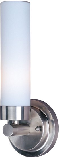 Foto para 60W Cilandro 1-Light Wall Sconce SN White Glass MB T10 Incandescent 4-Min