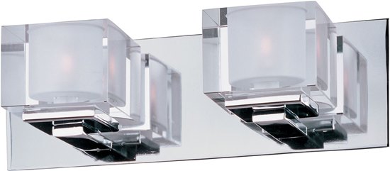 Foto para 60W Cubic 2-Light Bath Vanity PC Clear Glass G9 Xenon 