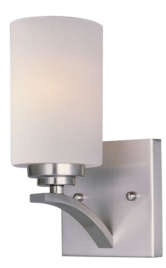 Foto para 60W Deven 1-Light Wall Sconce SN Satin White MB Incandescent 