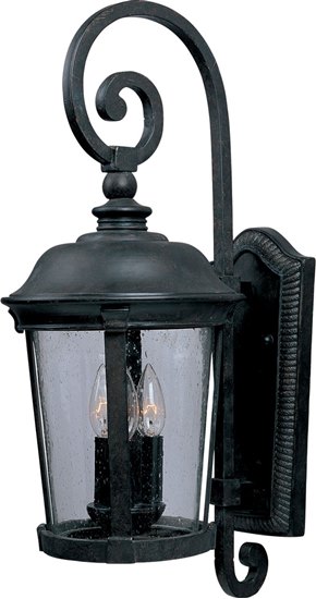 Foto para 60W Dover VX 3-Light Outdoor Wall Lantern BZ Seedy Glass CA Incandescent 10"x24.5" 