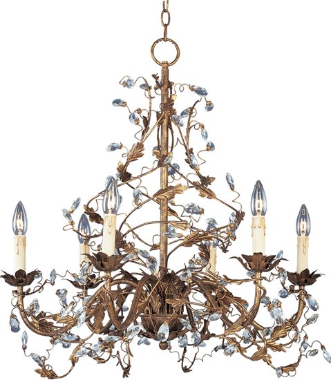 Foto para 60W Elegante 6-Light Chandelier EG CA Incandescent 36" Chain