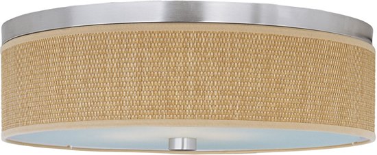 Foto para 60W Elements 3-Light Flush Mount SN Natural Fiber MB Incandescent 