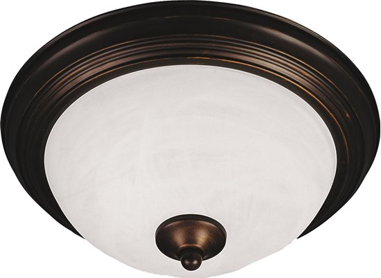 Foto para 60W Essentials - 584x-Flush Mount OI 2-lights Marble Glass MB Incandescent 13.5"x6" 