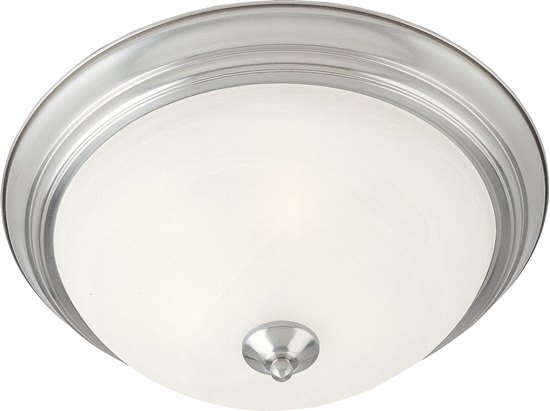 Foto para 60W Essentials - 584x-Flush Mount SN Marble Glass MB Incandescent 