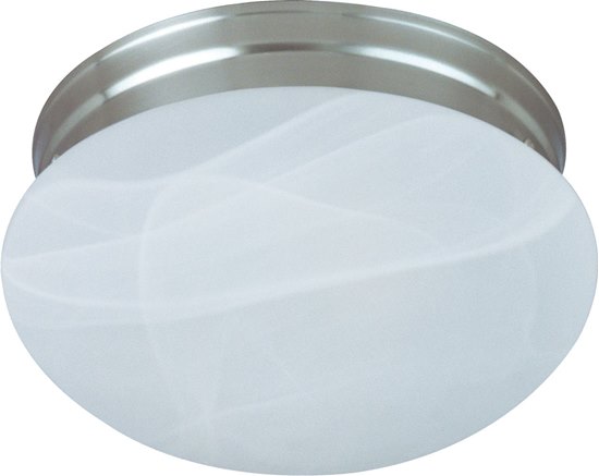 Foto para 60W Essentials - 588x-Flush Mount SN Marble Glass MB Incandescent 8-Min