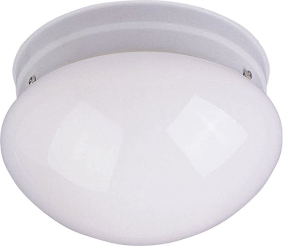 Foto para 60W Essentials - 588x-Flush Mount WT 2-lights White Glass MB Incandescent 8-Min