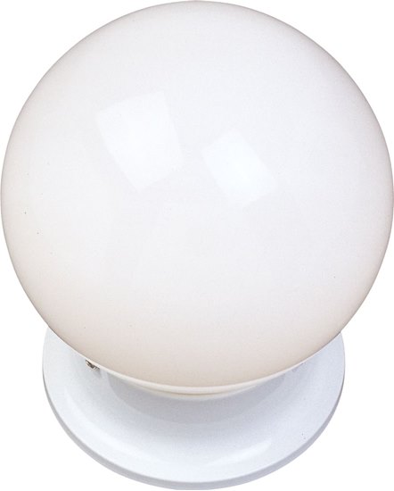 Foto para 60W Essentials - 588x-Flush Mount WT White Glass MB Incandescent 6-Min