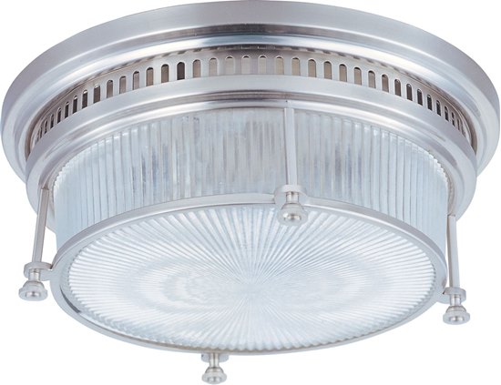 Foto para 60W Hi-Bay 2-Light Flush Mount SN Clear Halophane Glass MB Incandescent 