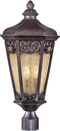 Foto para 60W Lexington VX 3-Light Outdoor Pole/Post Lantern CU Night Shade Glass CA Incandescent 