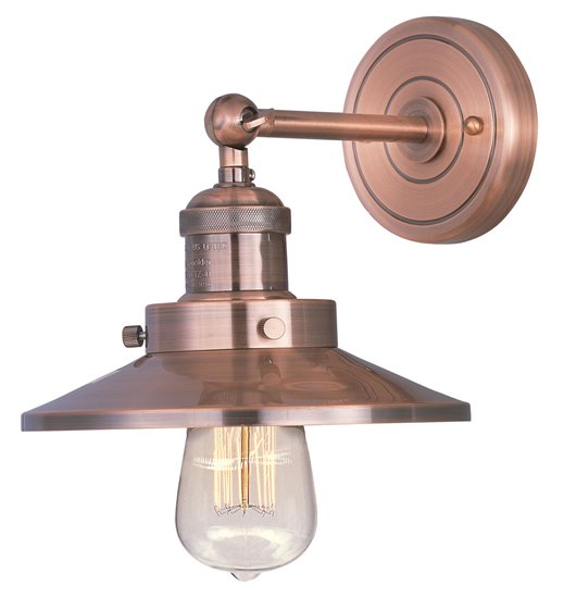 Foto para 60W Mini Hi-Bay 1-Light Wall Sconce W/Bulb ACP Metal MB Incandescent 8"x7.25" 