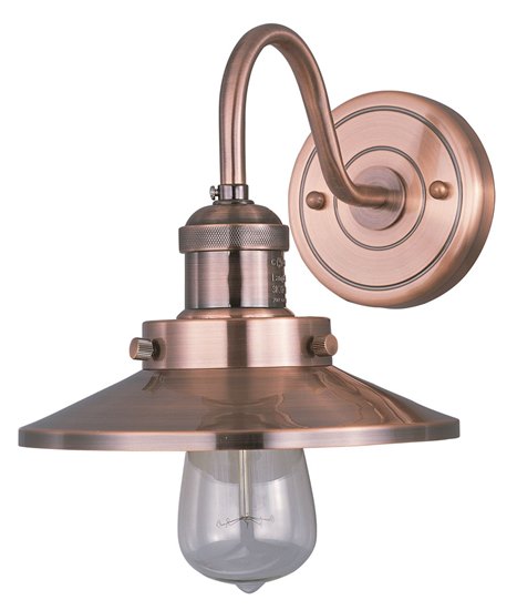 Foto para 60W Mini Hi-Bay 1-Light Wall Sconce W/Bulb ACP Metal MB Incandescent 8"x7.75" 