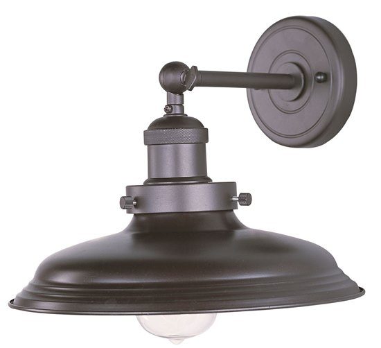 Foto para 60W Mini Hi-Bay 1-Light Wall Sconce W/Bulb BZ Metal MB Incandescent 10.75"x8.75" 