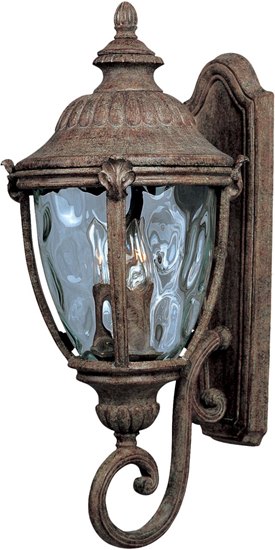 Foto para 60W Morrow Bay VX 3-Light Outdoor Wall Lantern ET Water Glass Glass CA Incandescent 10.5"x26" 