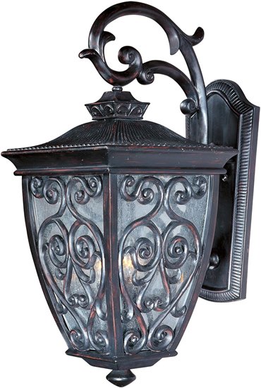 Foto para 60W Newbury VX 3-Light Outdoor Wall Lantern OB Seedy Glass CA Incandescent 11.5"x25" 