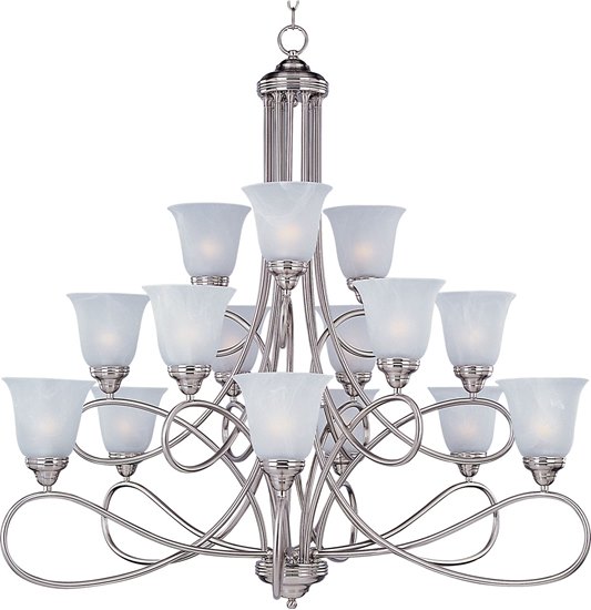 Foto para 60W Nova 15-Light Chandelier SN Marble Glass MB Incandescent 72" Chain