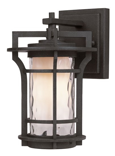 Foto para 60W Oakville 1-Light Outdoor Wall Lantern BO Water Glass MB Incandescent 