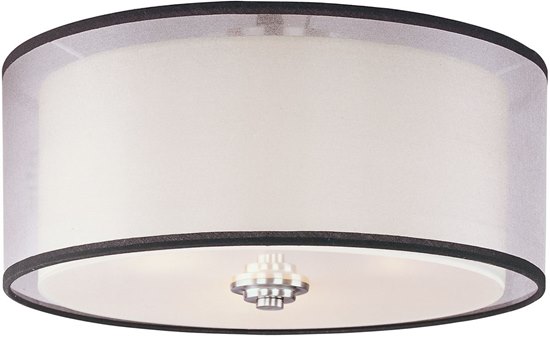 Foto para 60W Orion 3-Light Flush Mount SN Satin White Glass MB Incandescent 