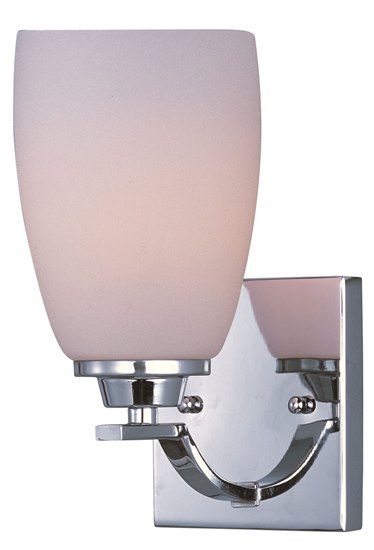 Foto para 60W Rocco 1-Light Wall Sconce PC Satin White Glass MB Incandescent 