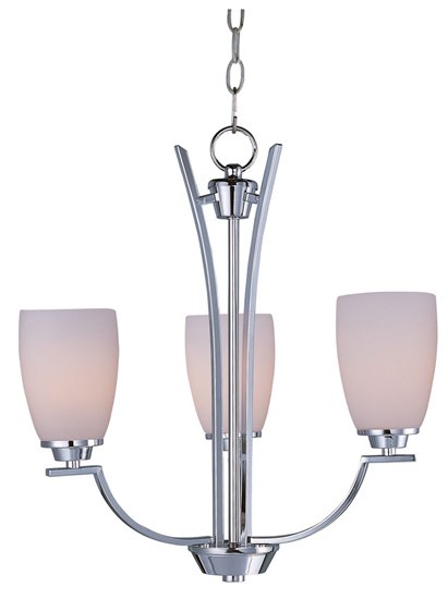 Foto para 60W Rocco 3-Light Chandelier PC Satin White Glass MB Incandescent 