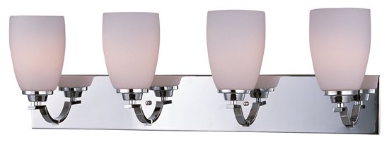 Foto para 60W Rocco 4-Light Bath Vanity PC Satin White Glass MB Incandescent 