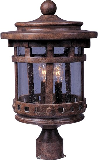 Foto para 60W Santa Barbara VX 3-LT Outdoor Pole Lantern SE Seedy Glass CA Incandescent 