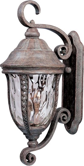 Foto para 60W Whittier Cast 3-Light Outdoor Wall Lantern ET Water Glass Glass CA Incandescent 12"x30.5" 