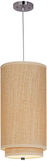 Foto para 75W Elements 1-Light Pendant with Cord SN Natural Fiber MB Incandescent (OA HT 32"-136")