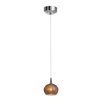 Foto para 5w Tungsten Module Dry Location Brushed Steel Red Ribbed Opaline LED Pendant with Safari Opaline Glass