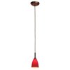 Foto para 40w Delta G9 G9 Halogen Dry Location Bronze Red Line Voltage Pendant with Mania Glass