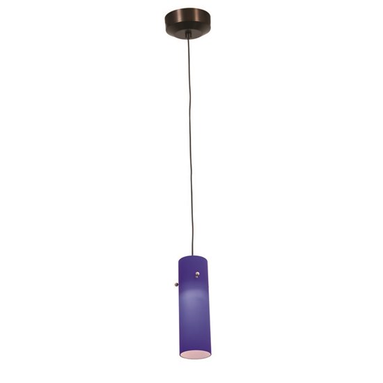 Foto para 5w Tungsten Module Dry Location Bronze Black Lined LED Pendant with Anari Silk (l) Glass