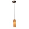 Foto para 5w Tungsten Module Dry Location Bronze Black Lined LED Pendant with Anari Silk (l) Glass