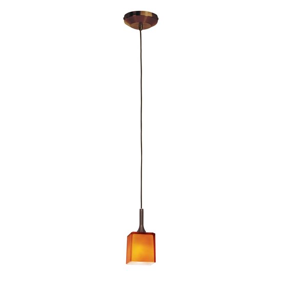 Foto para 40w Delta G9 G9 Halogen Dry Location Bronze Amber Line Voltage Pendant with Hermes Glass