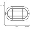 Foto para 60w Nauticus E-26 A-19 Incandescent Black Frosted Wet Location Bulkhead 8.25"x4.25" (CAN 8"x4.4"x1")